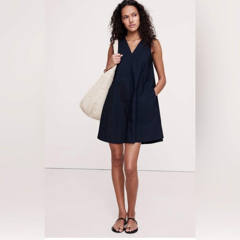 NWT-Banana Republic Cotton Poplin Swing Mini Dress, Extra Small